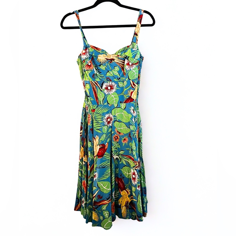 Trashy Diva Blue and Green Floral Midi Dress